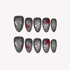 Lost In Darkness - Ersa Nails Black Red PressOnNails
