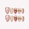 Love Letter - Ersa Nails Pink Gold PressOnNails