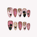 Love Spell - Ersa Nails Pink Black PressOnNails