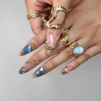 Make Waves - Ersa Nails Nude Blue PressOnNails
