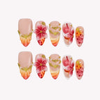 Maldives Sunset - Ersa Nails Pink Orange PressOnNails