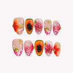 Melody of Summer - Ersa Nails Pink Nude Orange PressOnNails