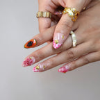 Melody of Summer - Ersa Nails Pink Nude Orange PressOnNails
