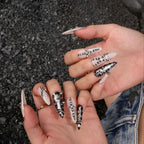 Metal Mesh - Ersa Nails Nude Silver PressOnNails