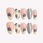 Milk & Berries - Ersa Nails Nude Blue White PressOnNails