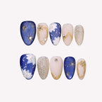 Moonlit Night- Ersa Nails Nude Blue PressOnNails