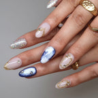 Moonlit Night- Ersa Nails Nude Blue PressOnNails