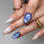 Moonlit Night- Ersa Nails Nude Blue PressOnNails