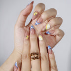 Never-ending Summer - Ersa Nails Nude Blue Yellow PressOnNails