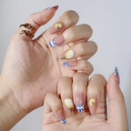 Never-ending Summer - Ersa Nails Nude Blue Yellow PressOnNails
