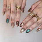 Nightfall - Ersa Nails Jade Gold PressOnNails