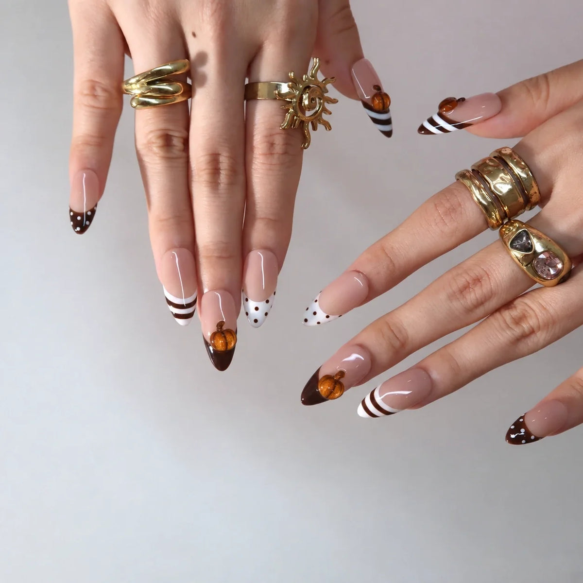 Pumpkin Spice Latte - Ersa Nails Nude Brown PressOnNails