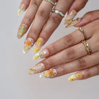 Radiant - Ersa Nails White  Yellow PressOnNails