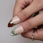 Rich Girl - Ersa Nails Nude Jade Gold PressOnNails