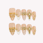 Saint Glow - Ersa Nails Nude White Gold PressOnNails