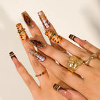 Savage - Ersa Nails Black Silver Yellow PressOnNails
