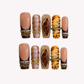 Savage - Ersa Nails Black Silver Yellow PressOnNails