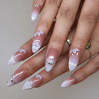 Soft Diamonds- Ersa Nails Nude White PressOnNails