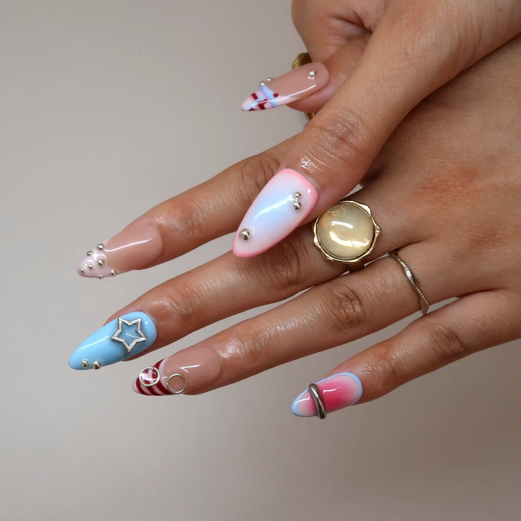 Sugar Trip - Ersa Nails Blue Nude PressOnNails