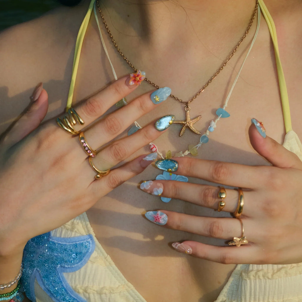 Summer Breeze - Ersa Nails Blue Nude PressOnNails