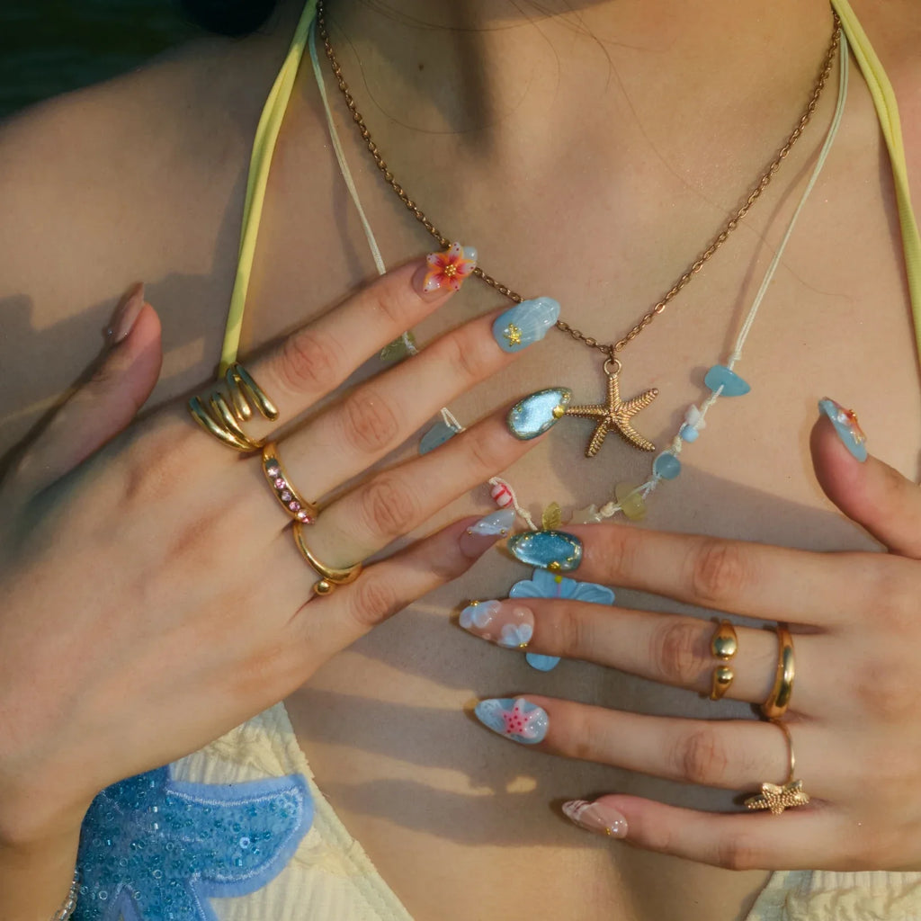 Summer Breeze - Ersa Nails Blue Nude PressOnNails