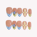 Sunday Picnic - Ersa Nails Nude Blue Yellow PressOnNails