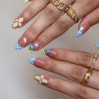 Sunday Picnic - Ersa Nails Nude Blue Yellow PressOnNails