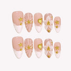 Sunlit Shores - Ersa Nails Nude White Gold PressOnNails