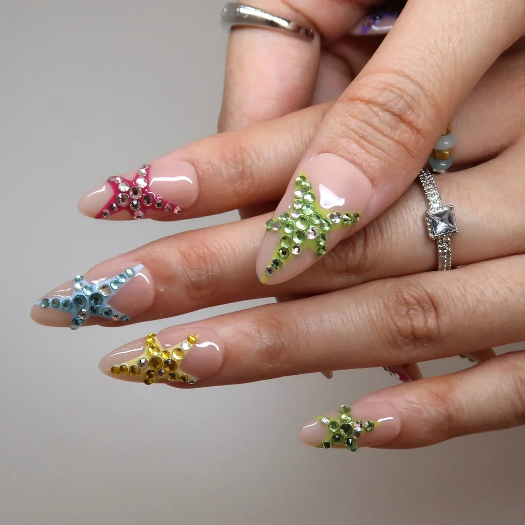 Superstar - Ersa Nails Nude Purple Pink Blue Yellow Jade PressOnNails