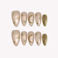 To The Moon - Ersa Nails Nude Gold PressOnNails