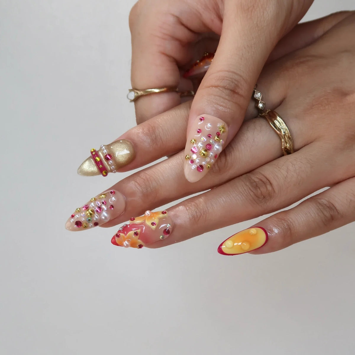 Tropical Cocktail- Ersa Nails Orange PressOnNails