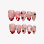 When the Rain Stops - Ersa Nails Nude Red PressOnNails