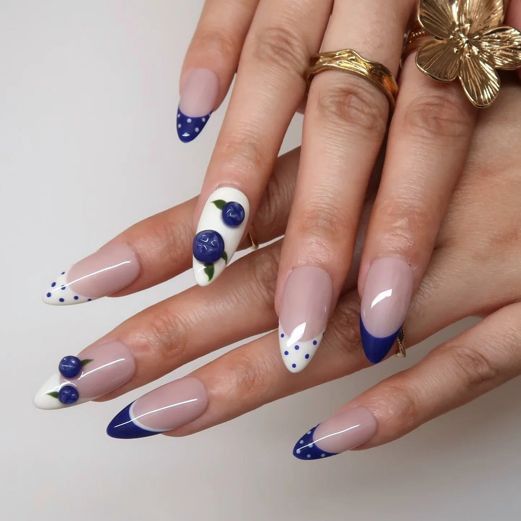 Wildberry - Ersa Nails Nude Blue White PressOnNails