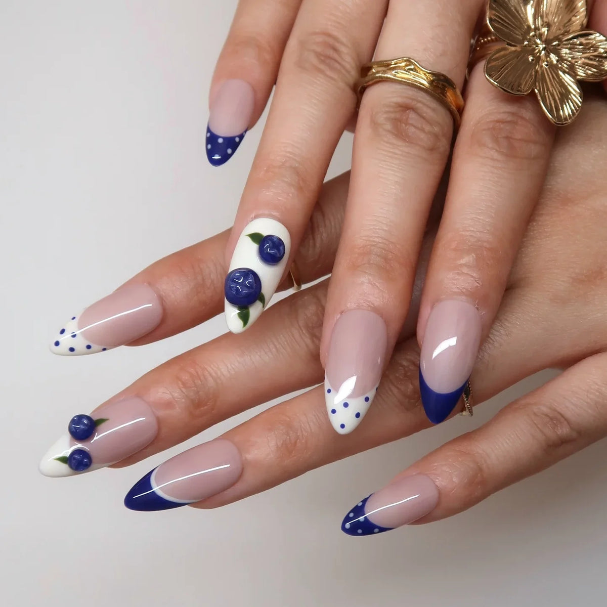Wildberry - Ersa Nails Nude Blue White PressOnNails